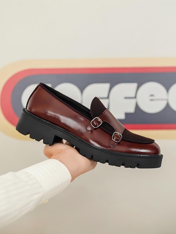 Patchwork Platform Slip-on Loafers