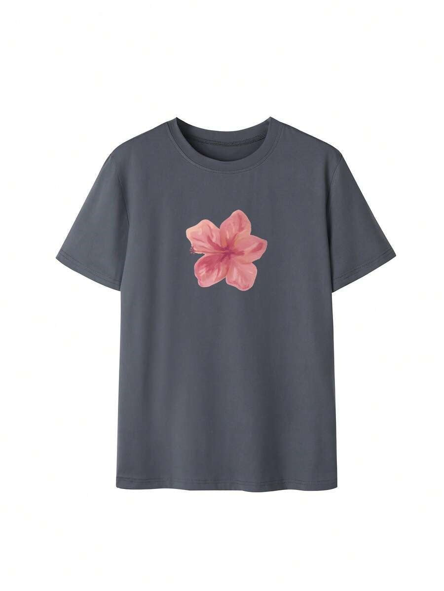 Casual And Versatile 3D Letter Pattern T-shirt