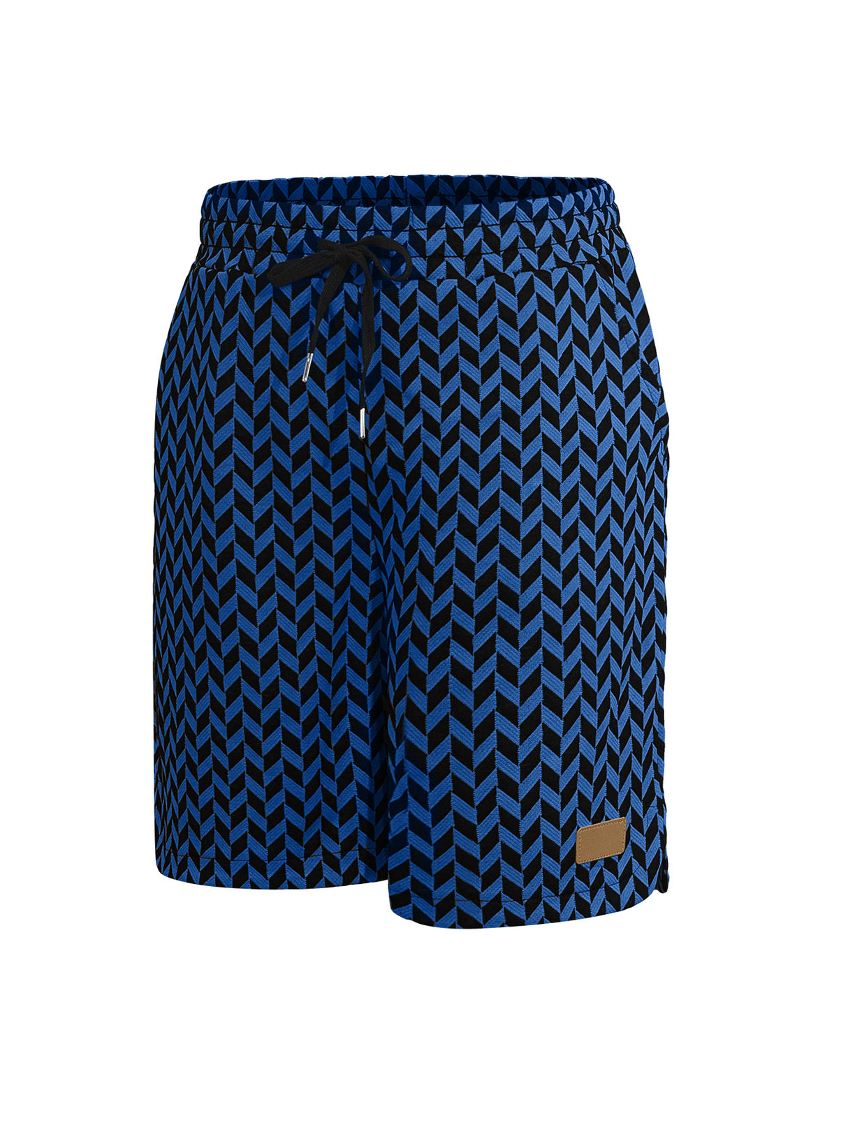 Herringbone Pattern Breathable Stretch Five Points Shorts