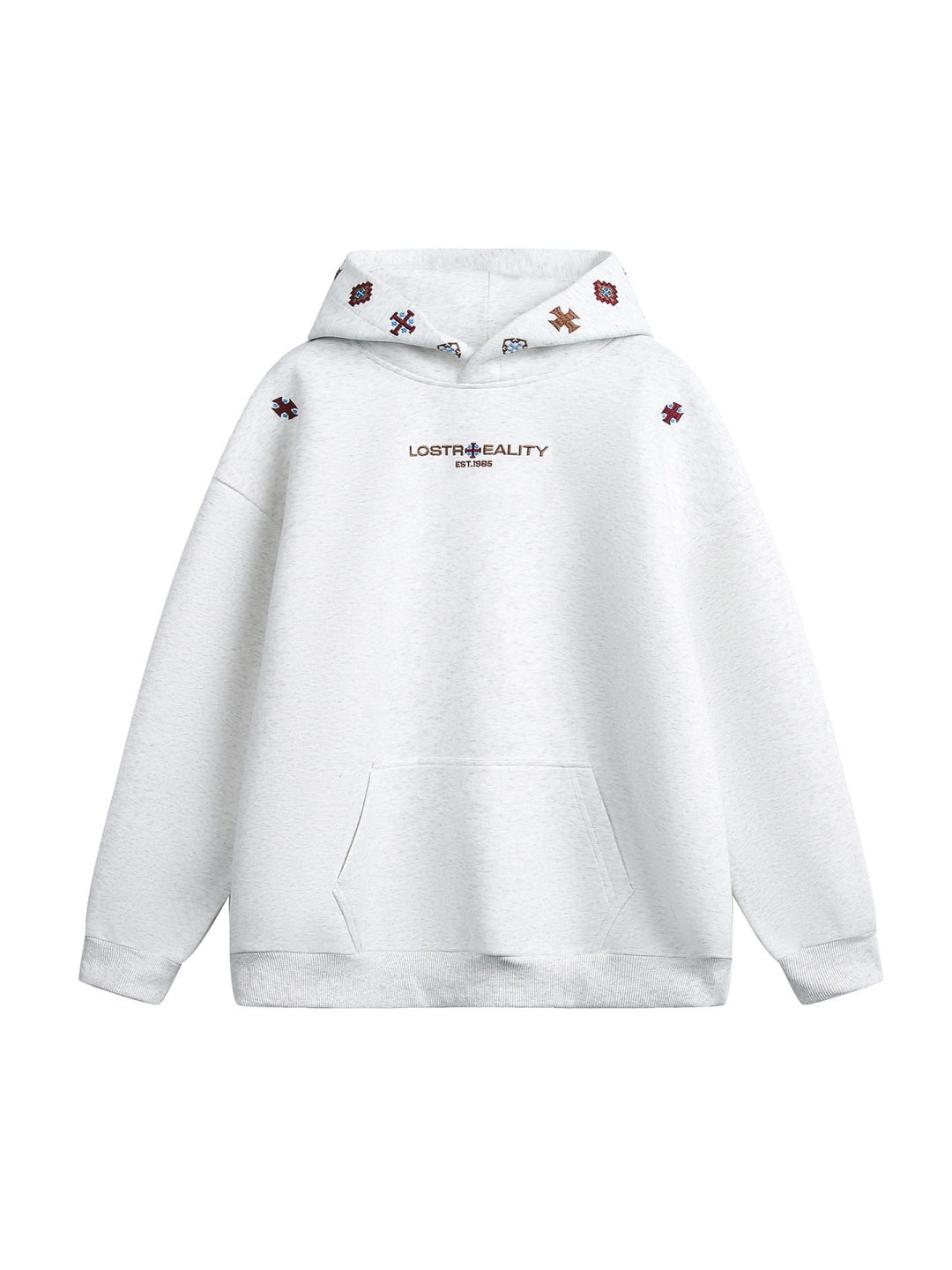 Ethnic-Embroidered Hooded Sweatshirt