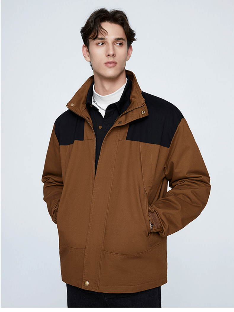 Splicing Contrasting Colors Design Windproof All-match Leisure Jackets