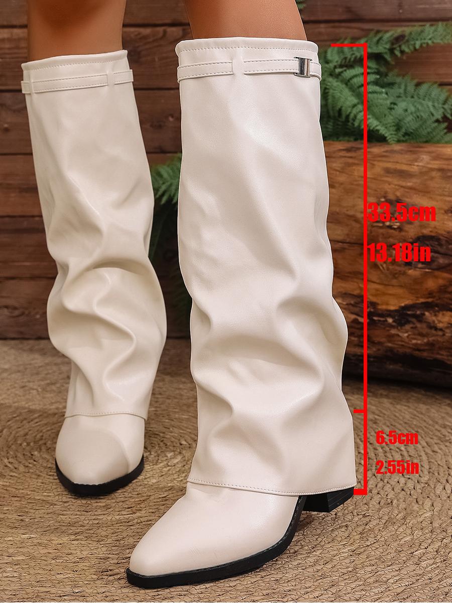 Pleated High-heeled Women's Boots