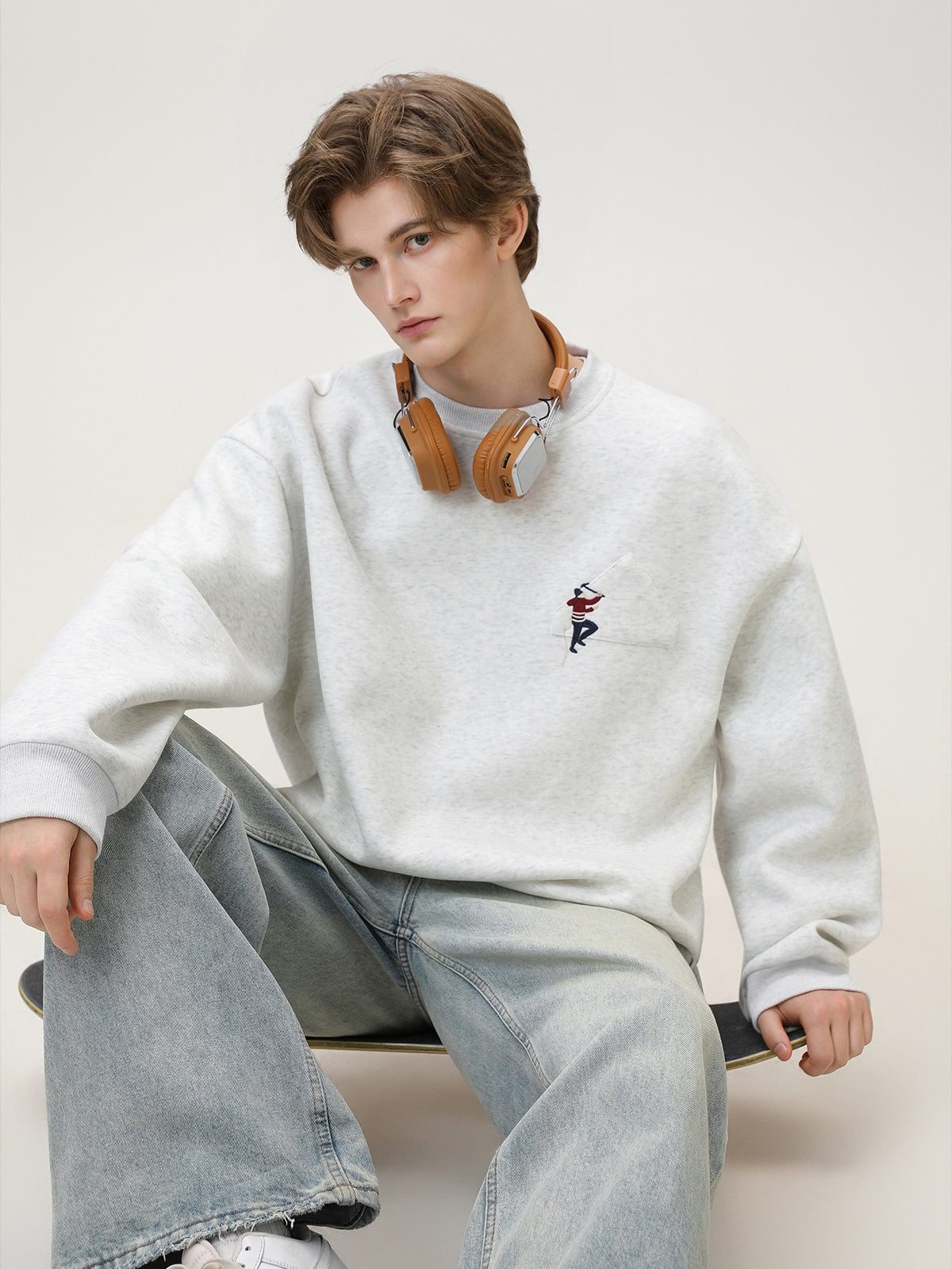 Liber Autumn Men's Embroidered Pattern Pattern Sweatshirts