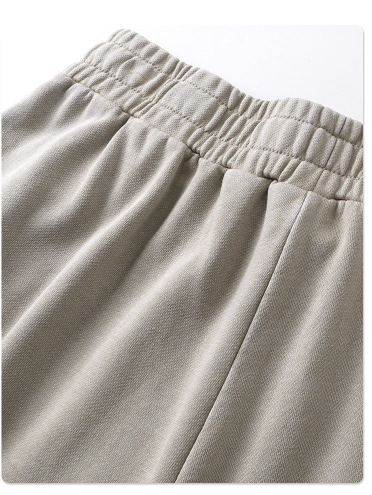 Liber Summer Neutral wear Trouser leg stitching Solid Color Pants