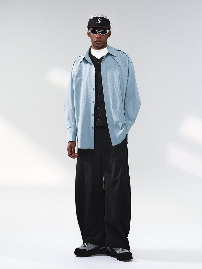 Liber Autumn Neutral wear Color matching Stripes Shirts