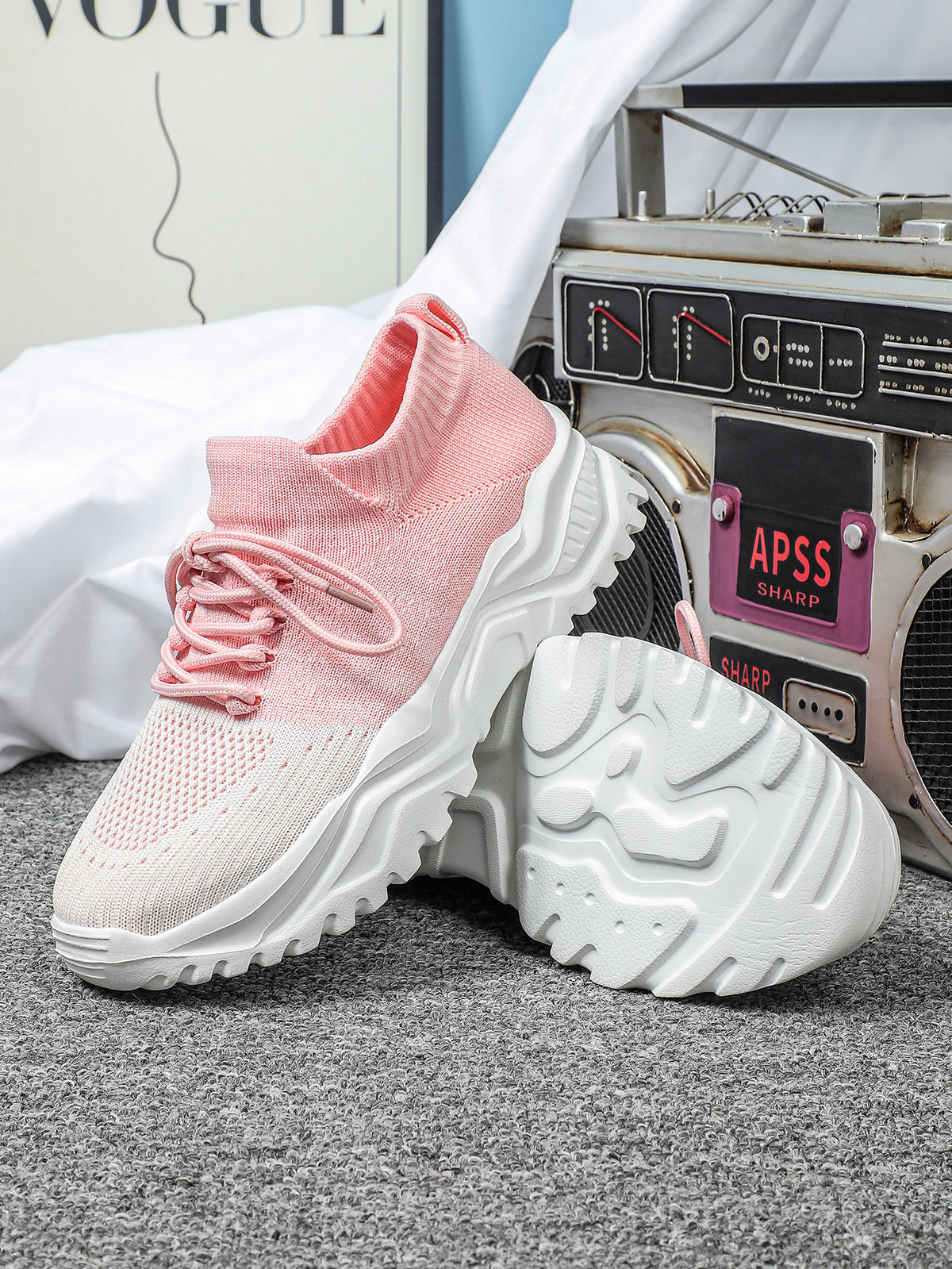 Color-blocked Unisex Casual Sneakers