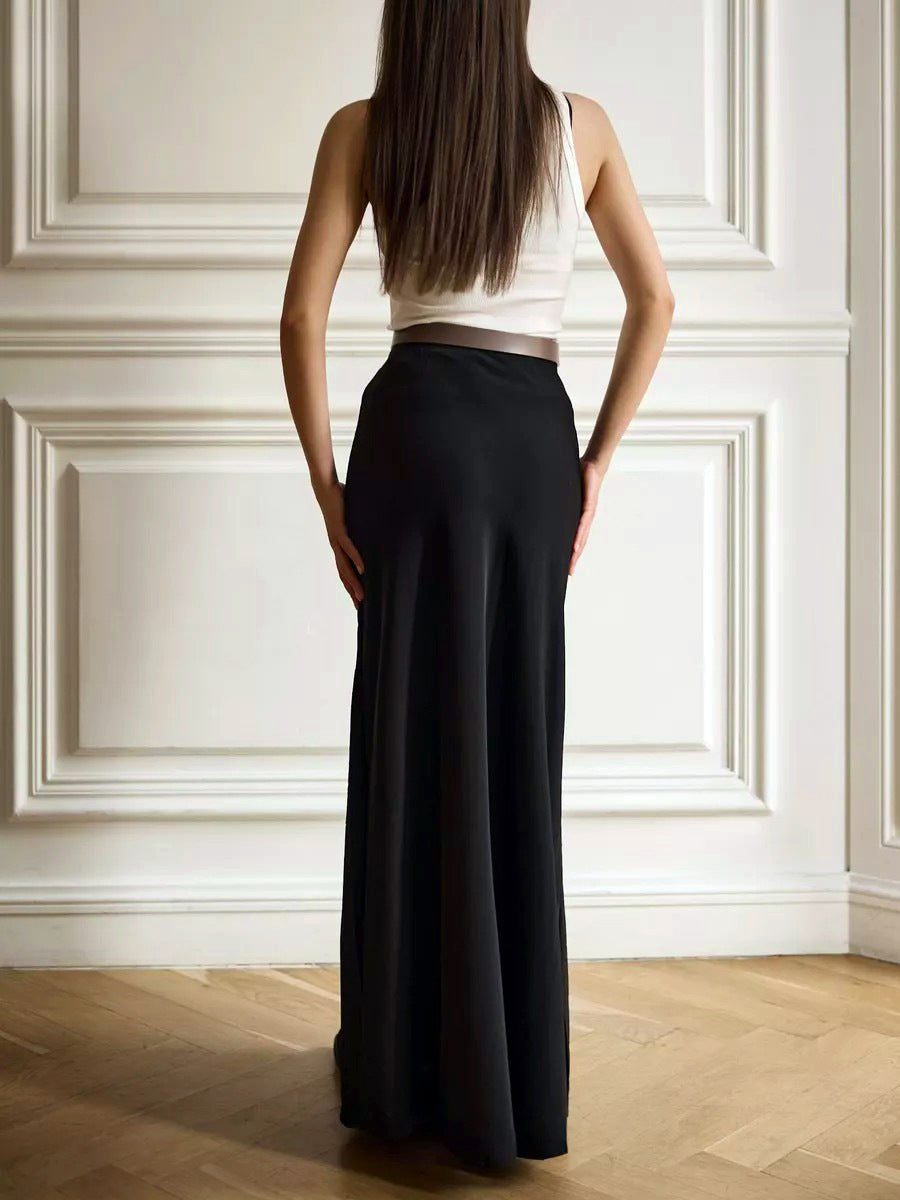 Fishtail Satin Long High-Waisted Bodycon Floor-Length Fishtail Skirt