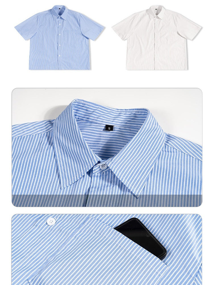 Liber Summer Men's Front pockets Stripes Shirts