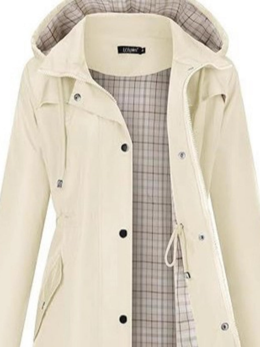 Hooded Zipper Raincoat Coat Rainproof Windproof Water Proof Outdoor Windbreaker