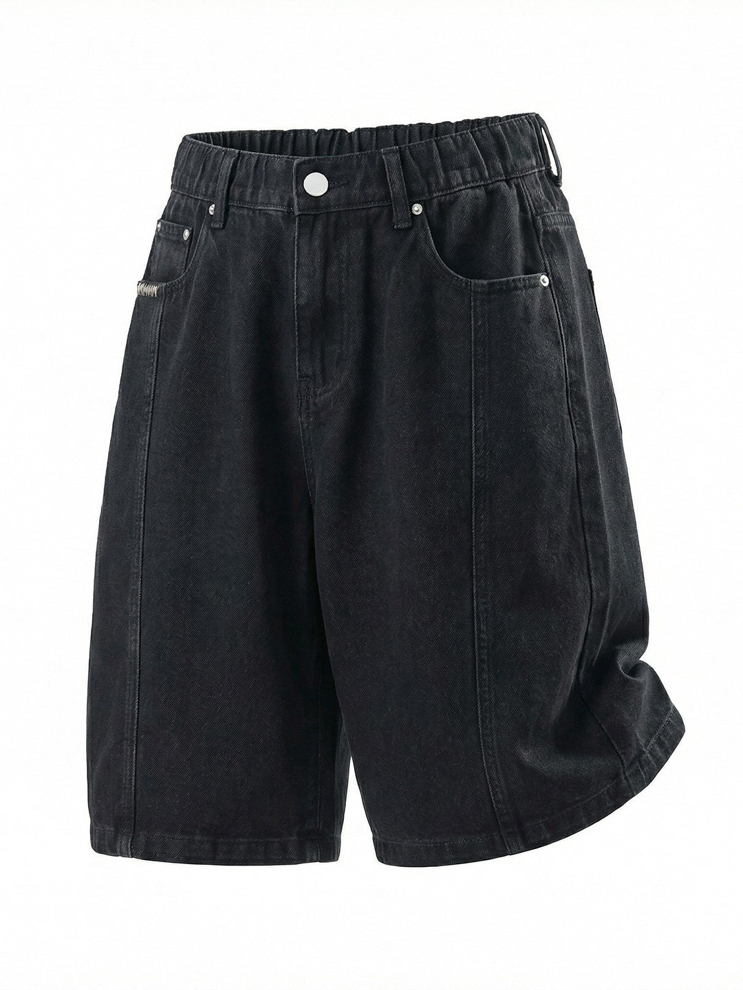 Washed Patchwork Five Points Denim Shorts