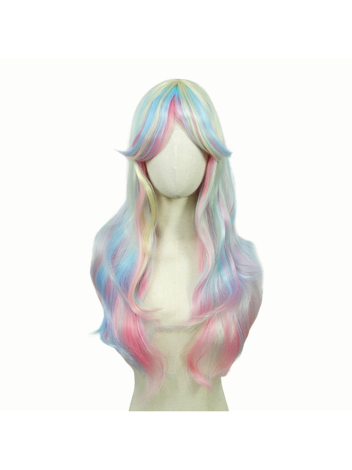 Colored Synthetic Fiber Long Wavy Curl Wig