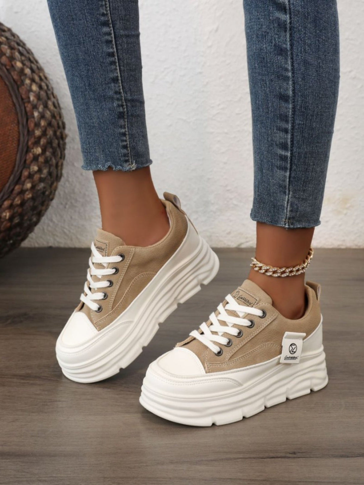 Colorblock Thick-Sole Women's Casual Sneakers