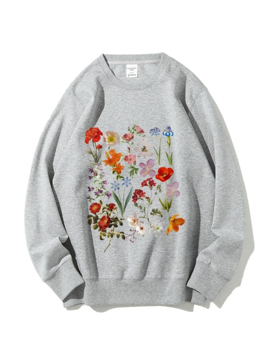 Flower Head Printed Sweatshirt