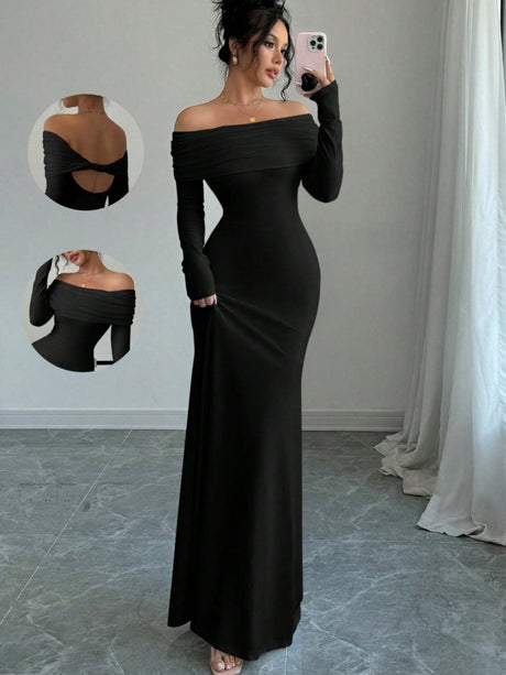 Liber Summer Women's Pleated Solid Color Maxi Dresses