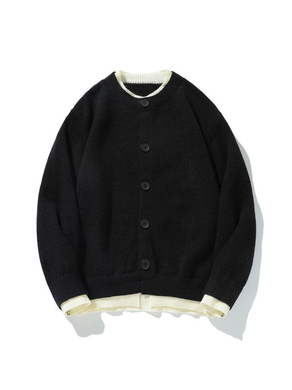 Retro Fake Two Pieces Loose Cardigans