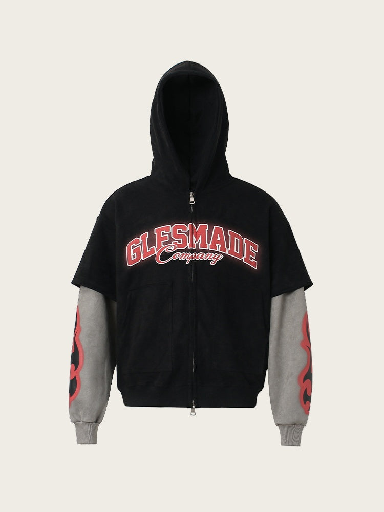 Neutral wear Printed Creativity Fake two-piece sweatshirt