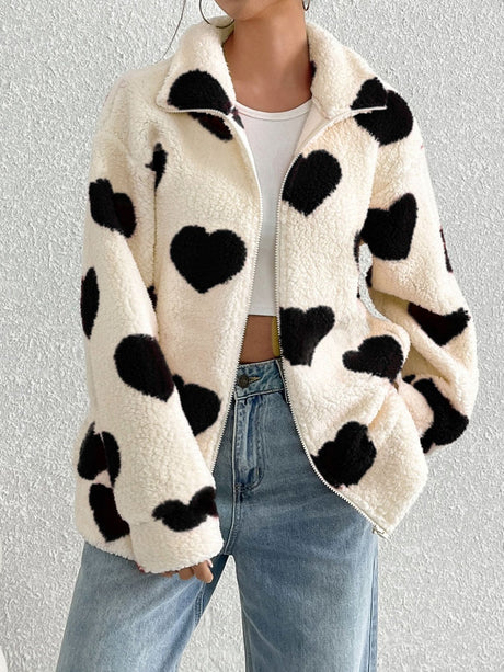 Christmas Cardigan Zipper Heart Jacket
