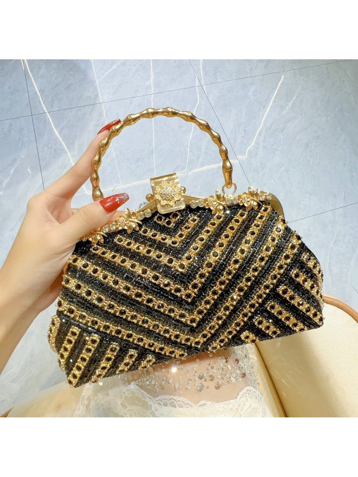 Liber Four Seasons ACC Rivet Diamond Shell Bag