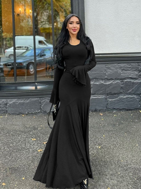 Liber Autumn Women's Splicing Maxi Dresses
