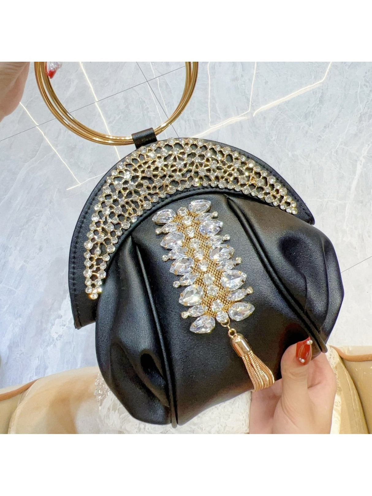 Liber Four Seasons ACC Pleated Diamond Cloud Bag