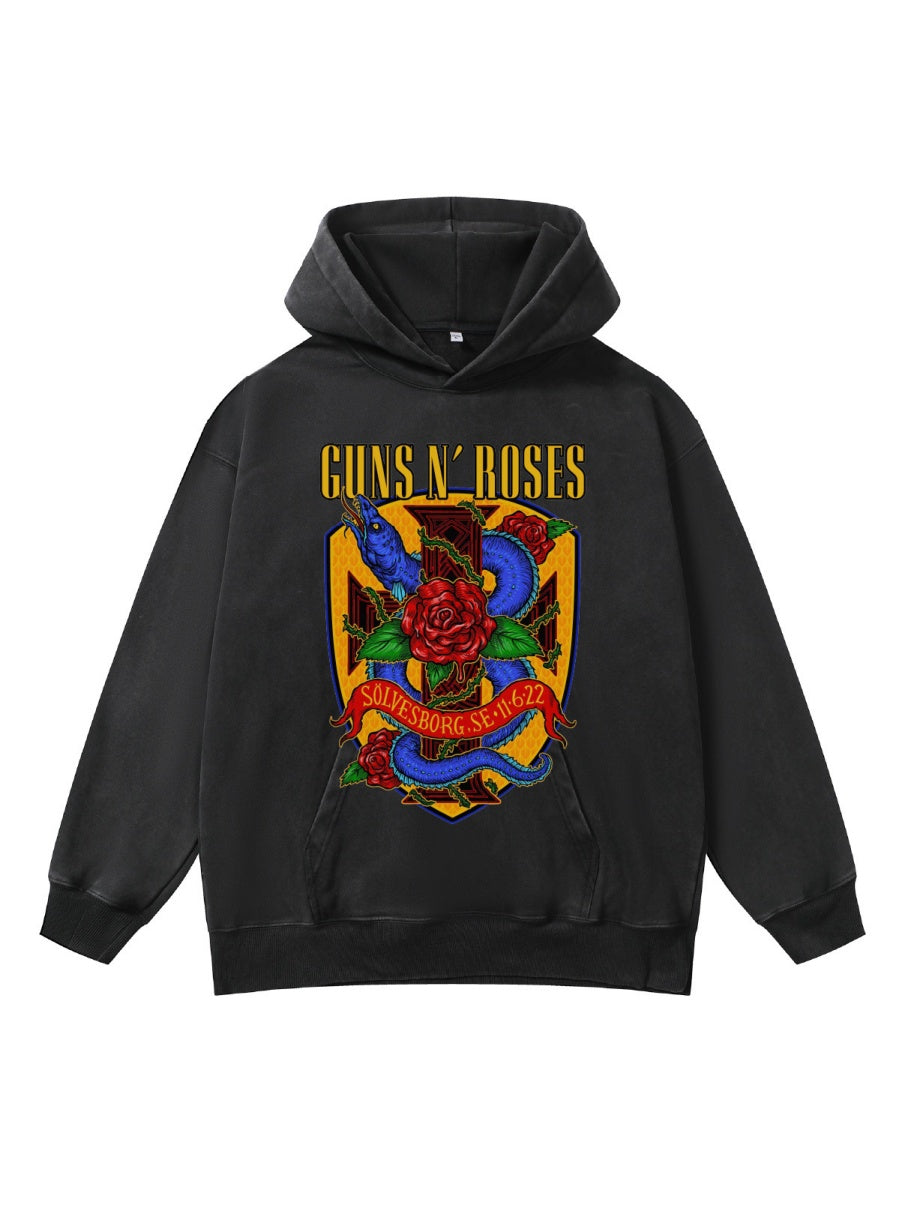 Retro Fried Snowflakes Printed Hoodies