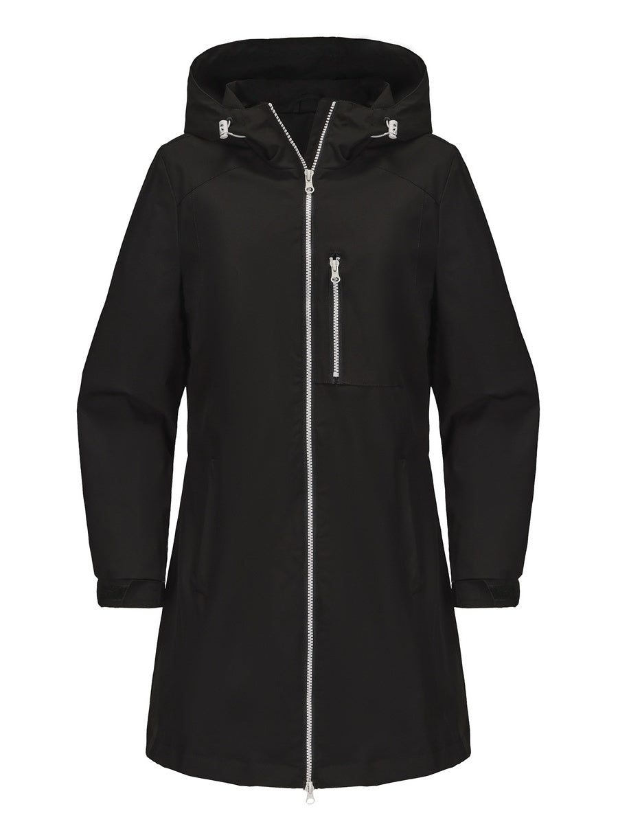 Outdoor Sports Water Proof Hooded Long Sleeve Loose Leisure Windproof Zipper Jackets