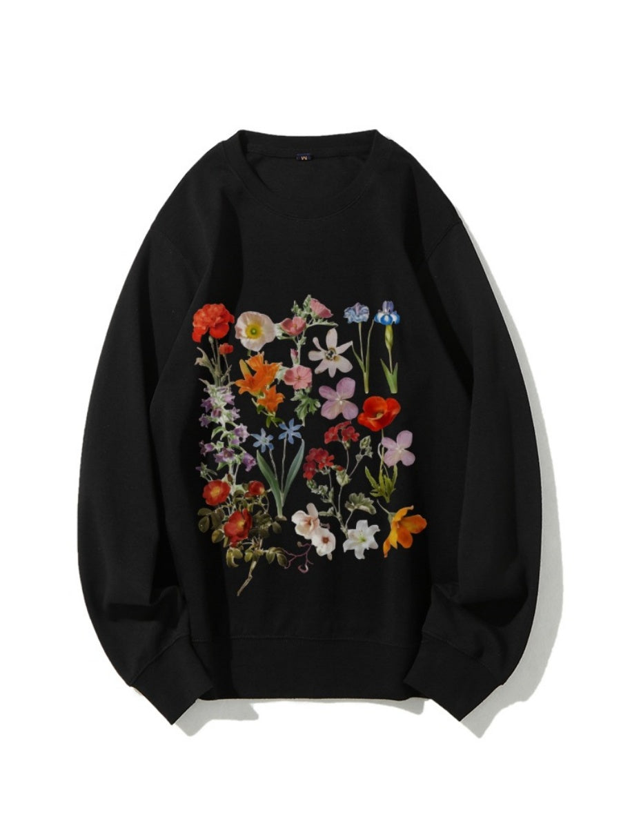 Flower Head Printed Sweatshirt