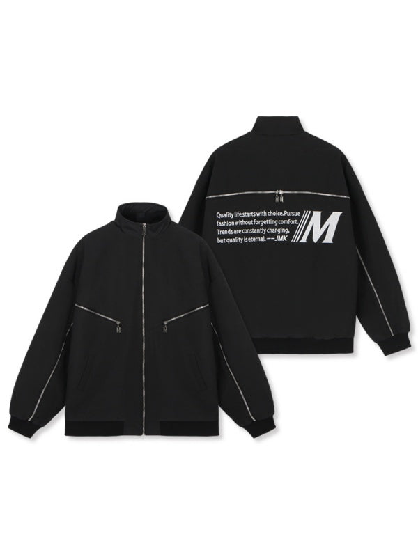 Liber Autumn Neutral wear Zipper decoration Letter Jackets