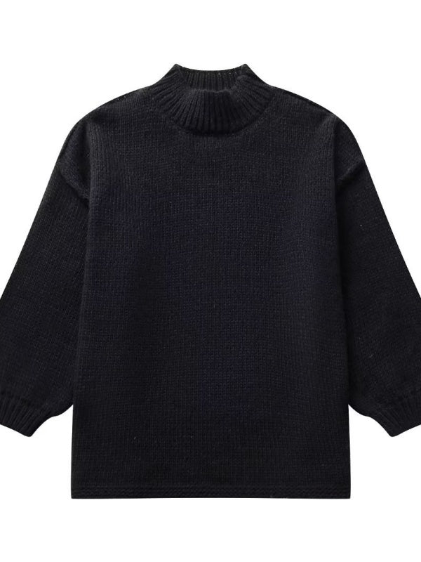 Medium high collar Splicing Sweaters
