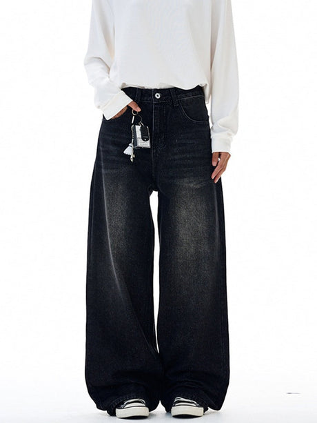 Star Letters Embroidery Design Casual Wide-leg Pants