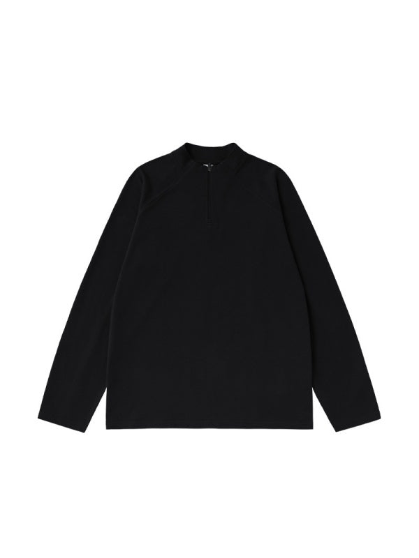 Liber Autumn Neutral wear Zipper decoration Solid Color T-shirts