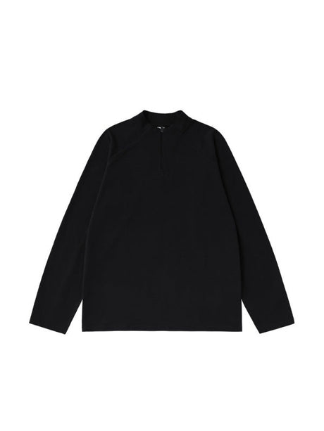 Liber Autumn Neutral wear Zipper decoration Solid Color T-shirts