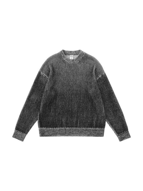 Cleanfit Two-color Loose All-match Crew Neck Sweater
