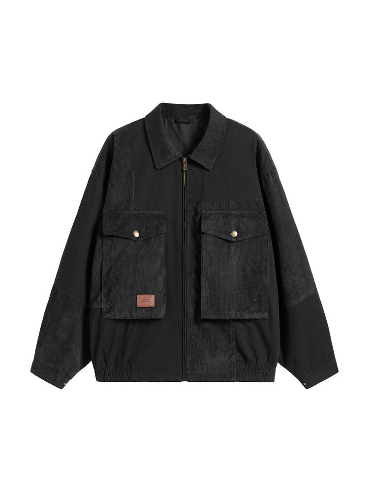 Splicing Contrasting Colors Design Outdoor Leisure All-match Lightweight Work Jacket