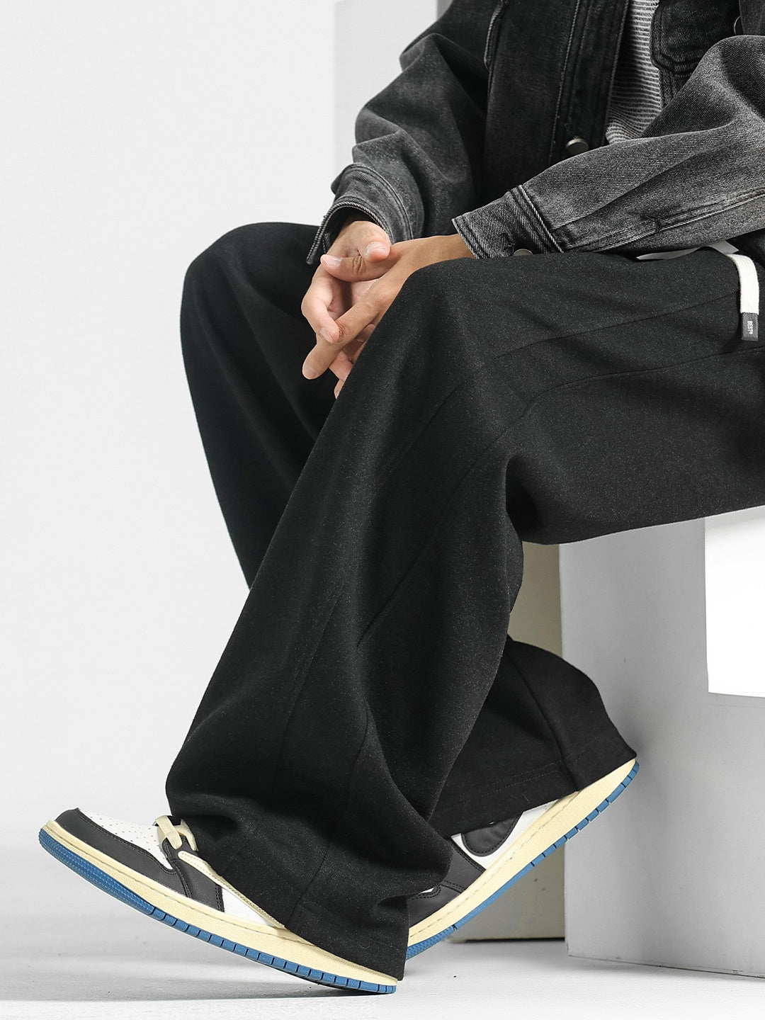 Drape Straight Loose Sweatpants Wide-leg Trousers