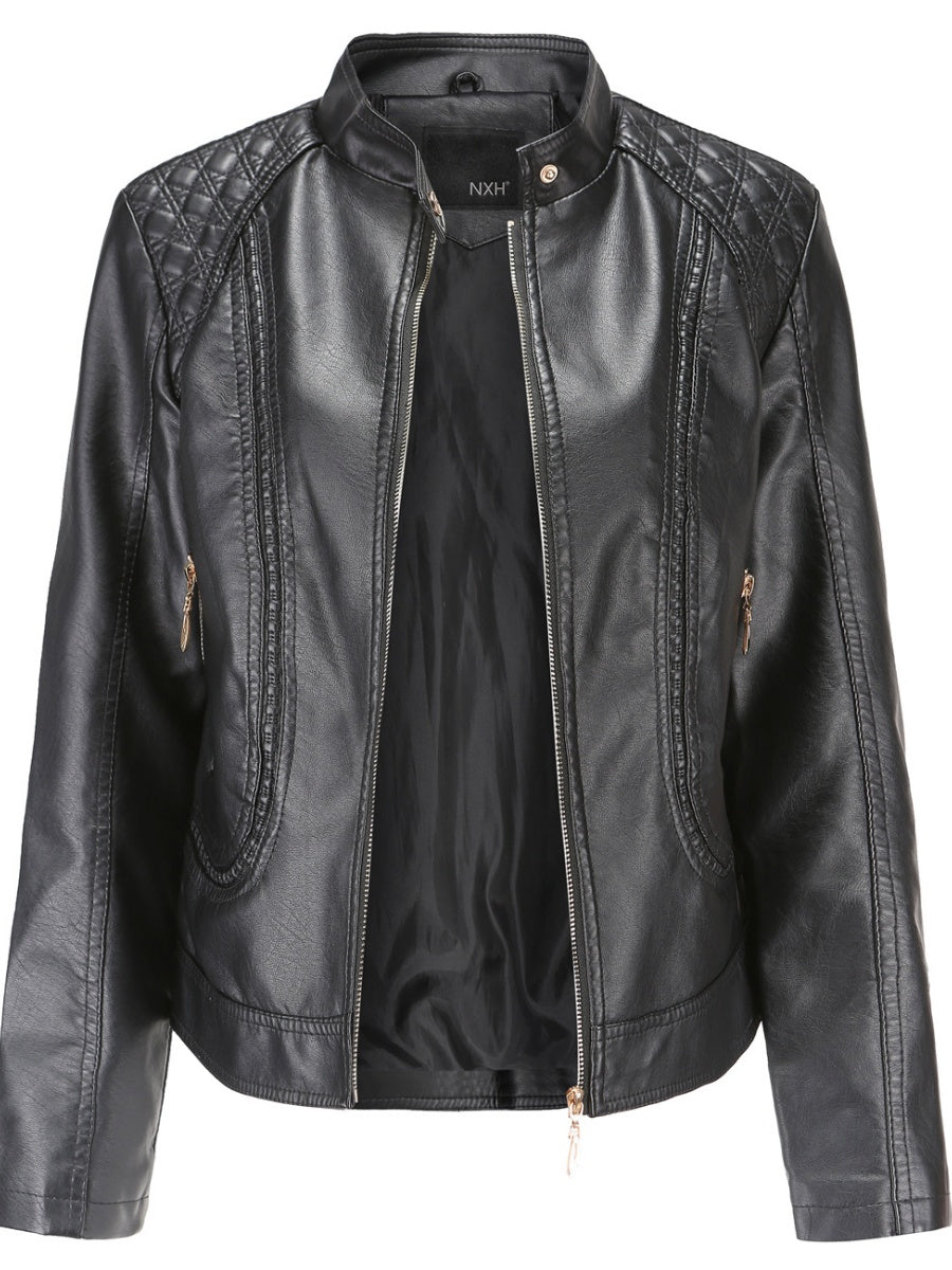 Street Cool Loose Studs Leather Jacket