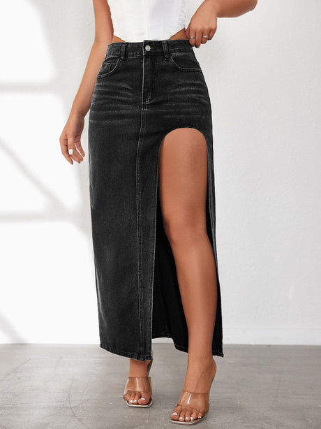 Liber Spring Women's Zipper Solid Color Skirts