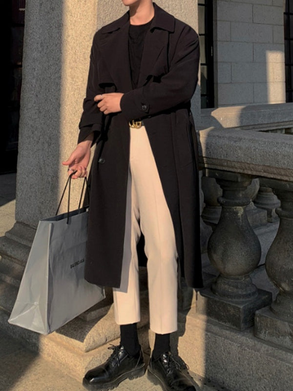 Leisure Double-breasted Loose Mid-length Trench Coats