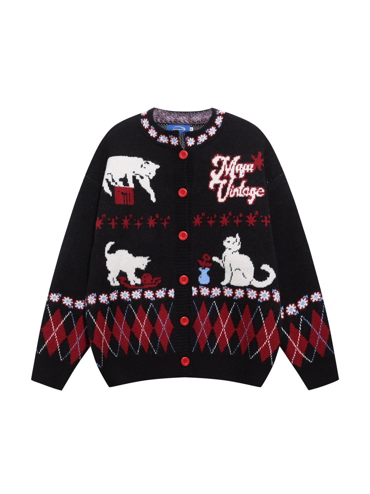 Christmas Taste Cartoon Puppy Cardigan Sweater