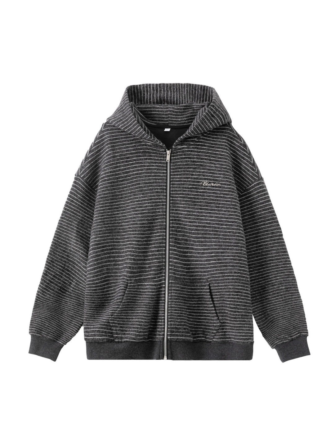 Stripes Hooded Cardigan Sweatshirt