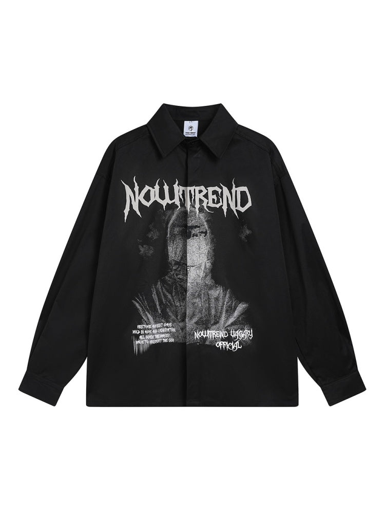 Silhouette Prints Loose Long-sleeved Shirt