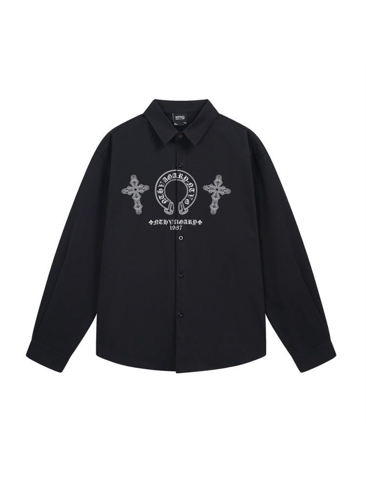 Personality Cross Dark Devanagari Gothic Alphabet Shirts