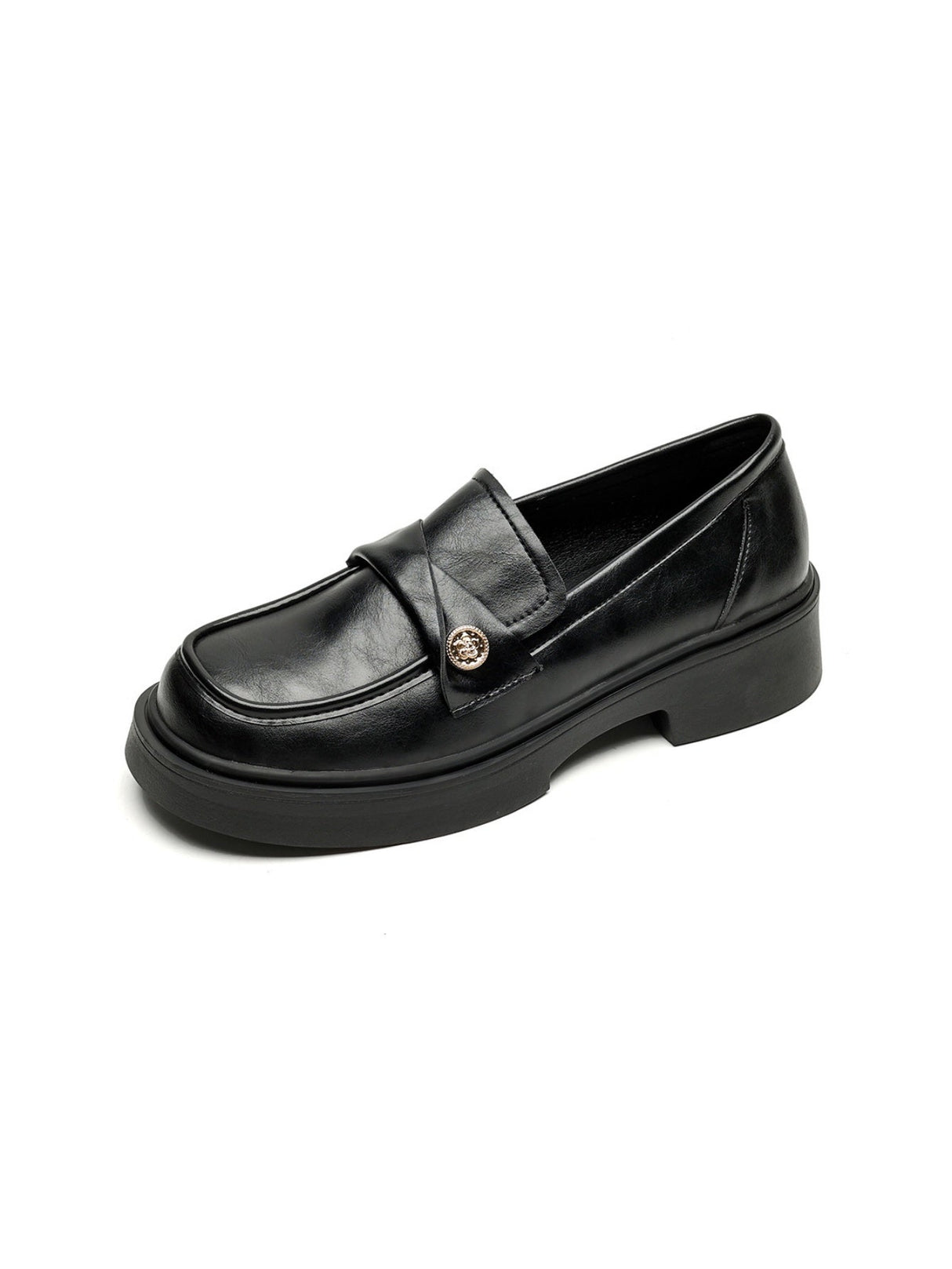 Liber Spring and Autumn Thick-soled Metal Buckle Women's Loafers