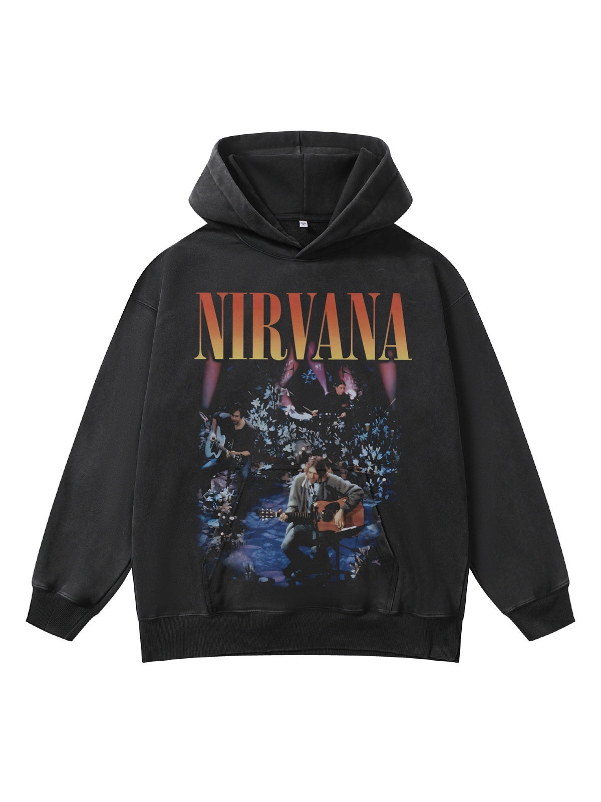 Washing Loose Terry Printed Hoodies