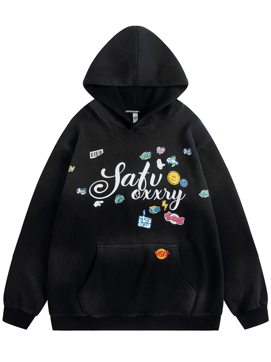 Liber Autumn Neutral wear Inkjet Printing Letter Sweatshirts&Hoodies