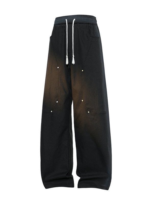 Liber Autumn Neutral wear Studs Stripes Cargo Trousers