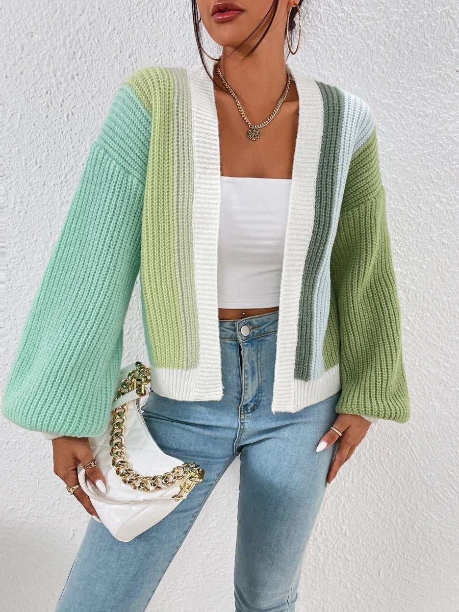 Color Color block matching Cardigans