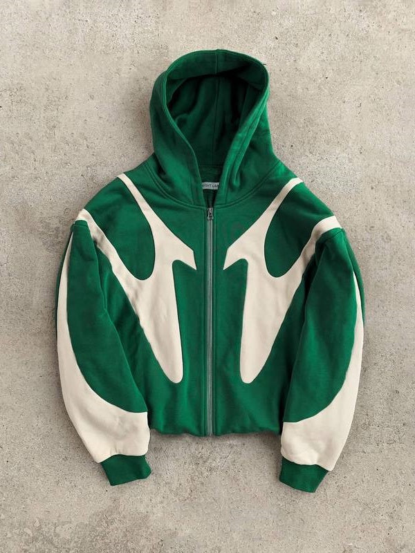 Patchwork ColorBlock Hoodie Jackets