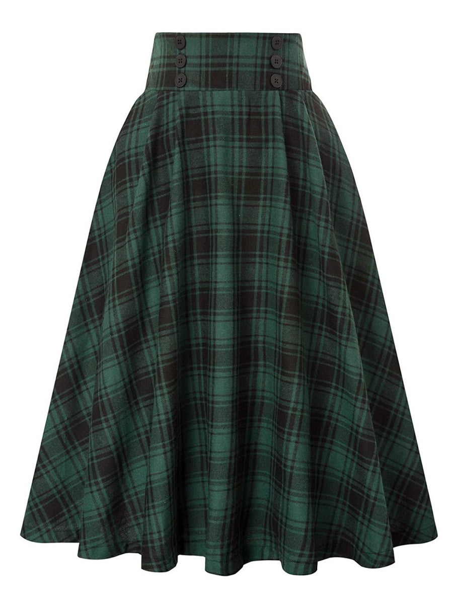 Liber Autumn Women's High waist Plaid Skirts