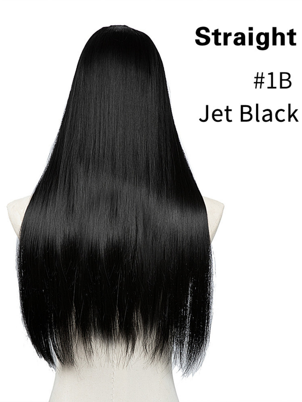 U-shaped Half-head Wig With Seamless Hair Extensions, One-piece Long Straight Wig